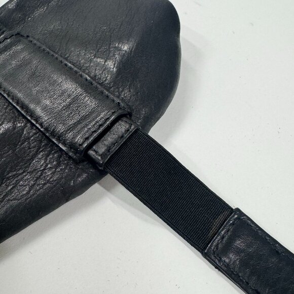 Vintage Black Leather Strap-On Mini Pouch - Picture 5 of 8